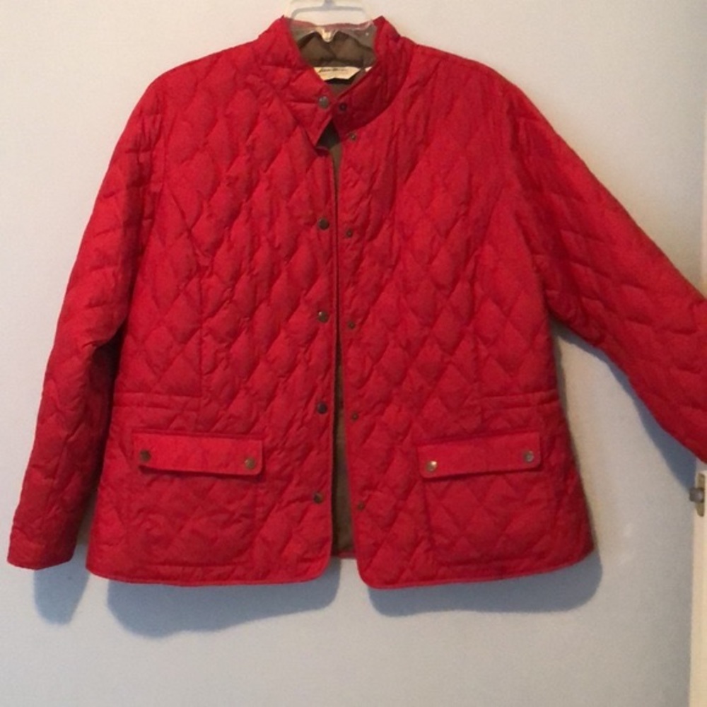 Eddie Bauer Goose Down Quilted Jacket Red